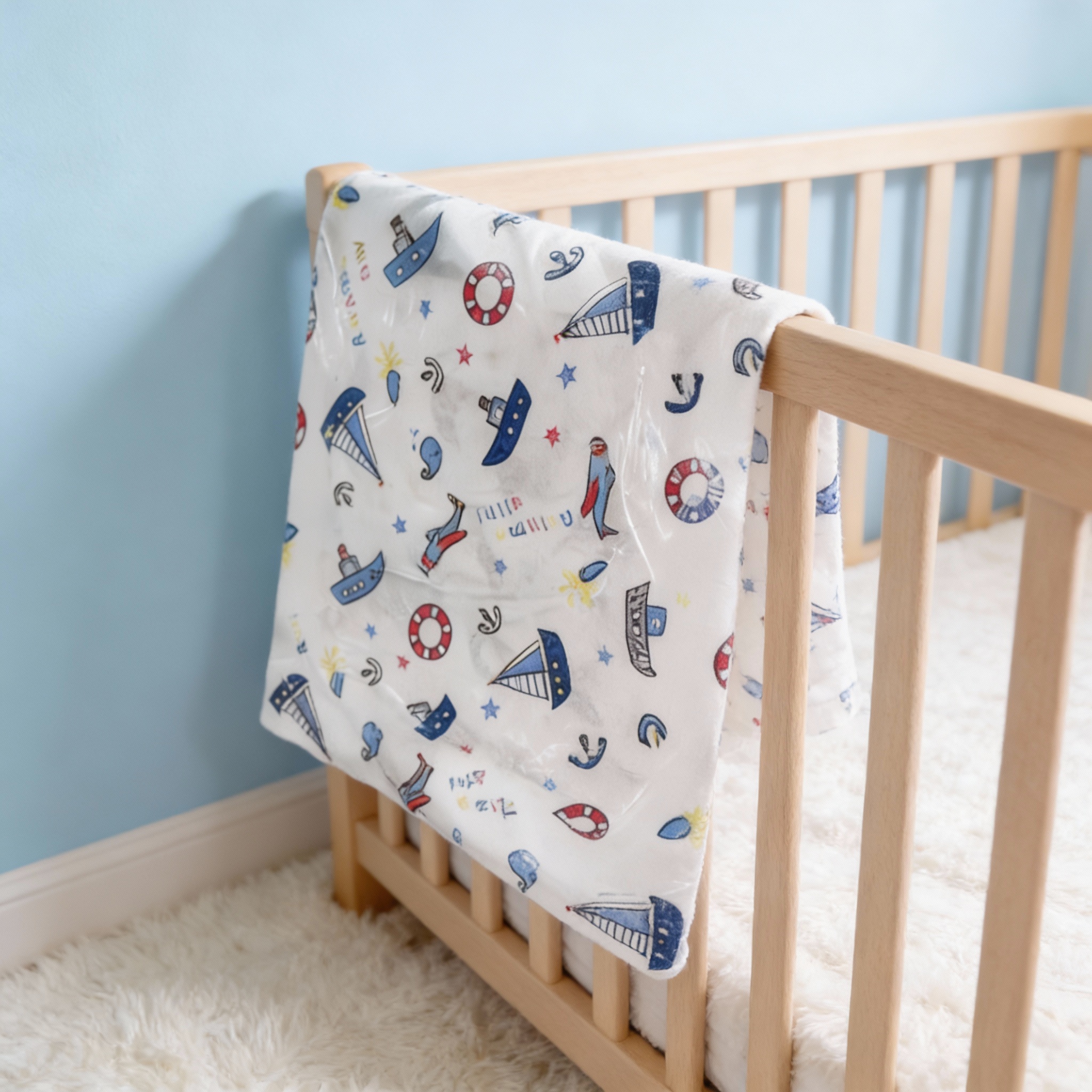 Boat Print Swaddle Set 4